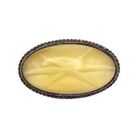 Art Glass Sterling Silver Brooch 10.9 G
