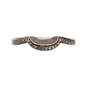 JTW Diamond Sterling Silver Wedding Band Ring Size 7.5 1.5 G