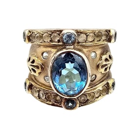 Topaz Sterling Silver Ring Size 5.75 12.5 G