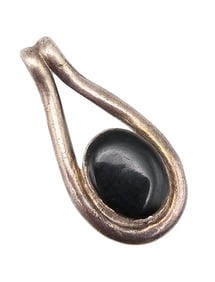 Signed Mexico Onyx Sterling Silver Pendant 15.2 G
