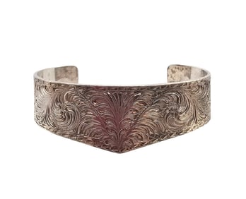 Dave Neamand Sterling Silver Ornate Cuff Bracelet 33 G