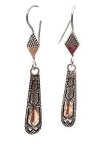 Sterling Silver Textured Drop Dangle Earrings 3.3 G
