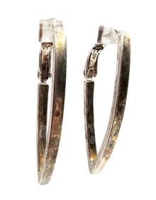 Signed Sterling Silver V Shape Drop Dangle Earrings 7.9 G