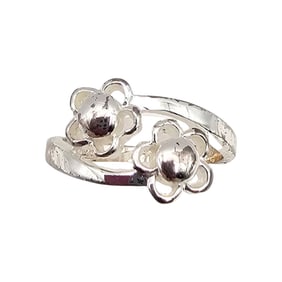 Sterling Silver Double Flower Ring Size 6.5 4.2 G