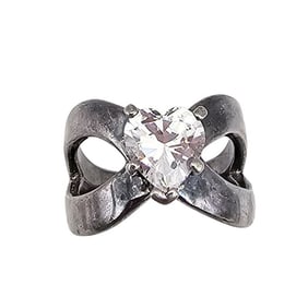 FE Cubic Zirconia Sterling Silver Cocktail Ring Size 6.75 6.8 G