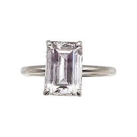 S Clear Stone Sterling Silver Cocktail Ring Size 6.75 3 G