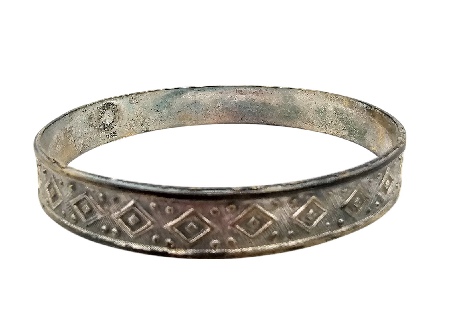 Mexico Sterling Silver Bangle Bracelet 17.3 G (1 of 3)