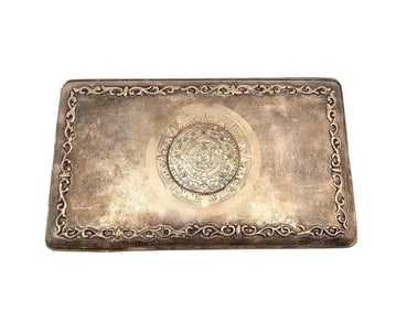 ORMEX Sterling Silver Aztec/Mayan Style Ornate Cigarette Case 151.4 G