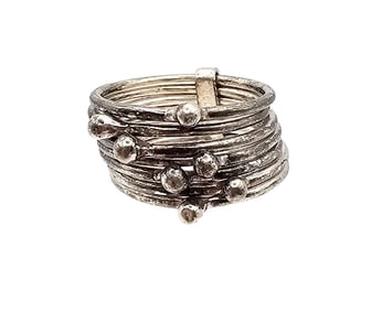 Mexico Sterling Silver Multi Piece Ring Size 7.25 8.5 G