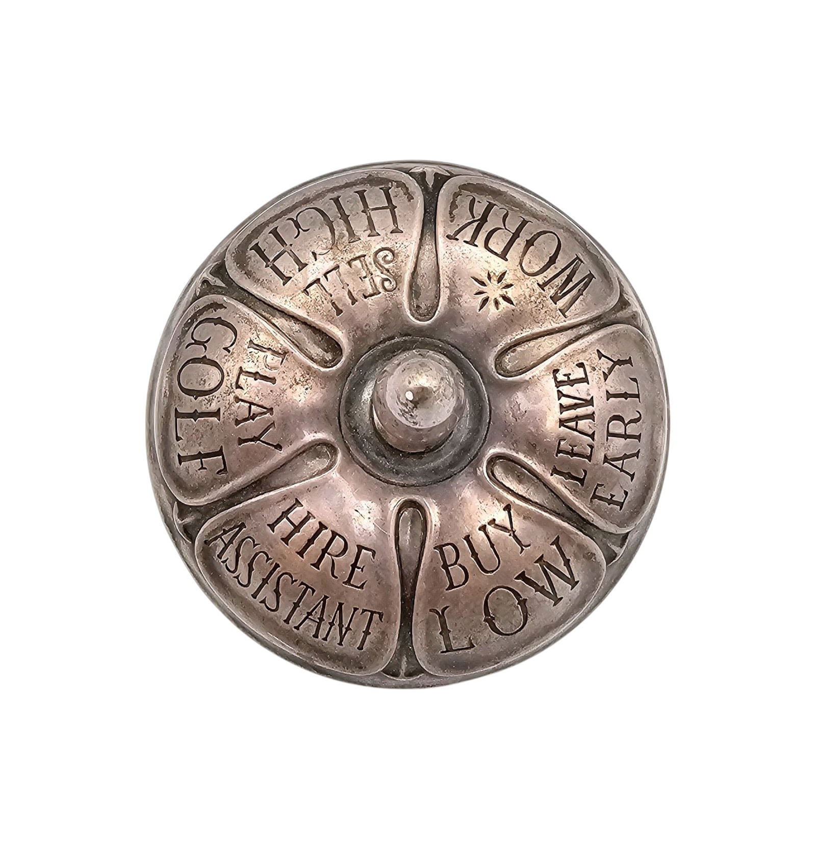 Vintage Sterling Silver Spinning Top Work Or Play Fortune Telling Toy 82.5 G (1 of 4)