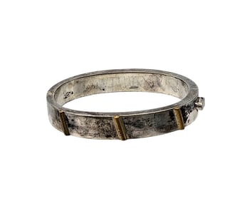 Mexico TS-30 Sterling Silver Hinge Bangle Bracelet 39.3 G