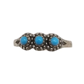Bell Trading Post Turquoise Sterling Silver Ring Size 4.75 1.1 G