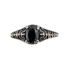 Wheeling Manufacturing Co Garnet Sterling Silver Cocktail Ring Size 4 1.3 G