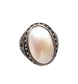Old Carlisle Jewelry Albuquerque Mother Of Pearl Sterling Silver Ring Size 8.75 9.1 G