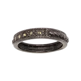Marcasite Sterling Silver Ring Size 6.5 3.2 G