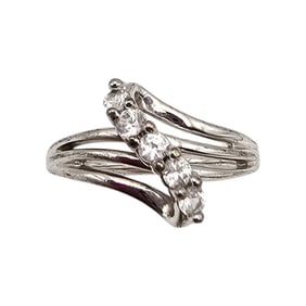 SUN White Topaz Sterling Silver Cocktail Ring Size 6.5 4.2 G