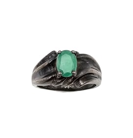 Aventurine Sterling Silver Cocktail Ring Size 9 5.6 G