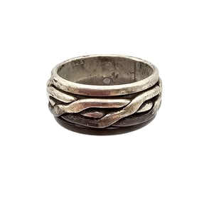Sterling Silver Spinner Ring Size 9.25 10.8 G