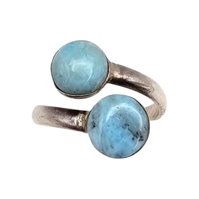 Larimar Sterling Silver Wrap Ring Size 8 3.4 G