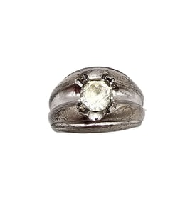 Rhinestone Sterling Silver Ring Size 5.5 10.8 G