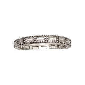 Rhinestone Sterling Silver Cocktail Ring Size 7.5 2 G
