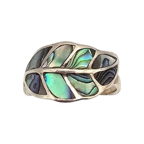 CW Abalone Sterling Silver Ring Size 6.75 2.8 G