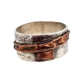 Geno? '05 Sterling Silver Two-Tone Ring Size 9 6.7 G