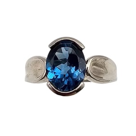 ADI Topaz Sterling Silver Cocktail Ring Size 7.5 4.4 G
