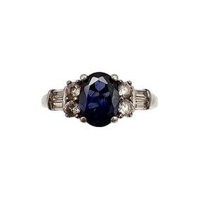 SAI Sapphire Sterling Silver Cocktail Ring Size 6.25 3 G