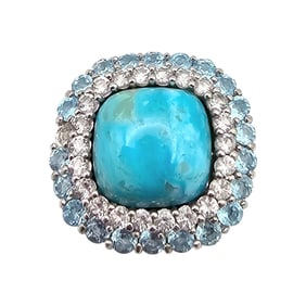 NF Rhinestone Sterling Silver Ring Size 7.75 7.7 G