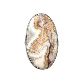 Sajen Banded Agate Sterling Silver Ring Size 6.25 12.8 G