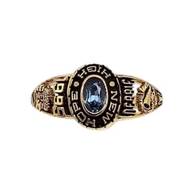RJ Gold Filled Topaz Class Ring Size 6 2 G