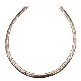 Italy Sterling Silver Omega Chain Necklace 42.5 G