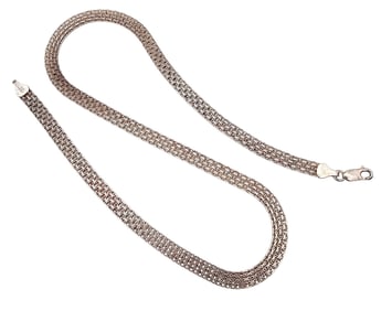 Italy Sterling Silver Flat Mesh Chain Necklace 11 G