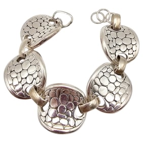 Sterling Silver Dot Design Link Bracelet 38.7 G