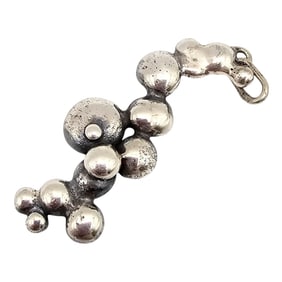 Sterling Silver Modernist Bubbles Design Pendant 16.9 G