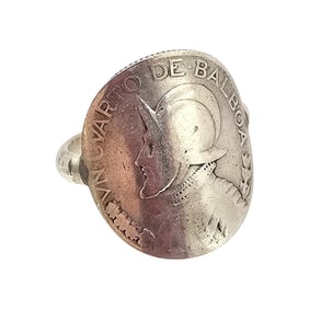 Sterling Silver Coin Ring Size 11.75 9.6 G