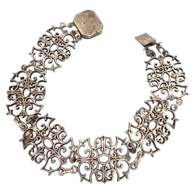Vintage Sterling Silver Link Bracelet 23.1 G
