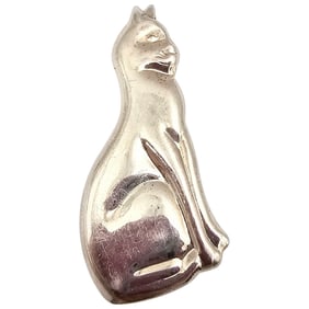Sterling Silver Cat Brooch 5.5 G