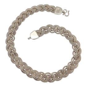 OS Sterling Silver Braided Chain Necklace 79.4 G