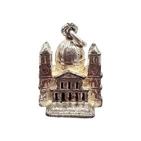 Sterling Silver Church Charm 4.9 G