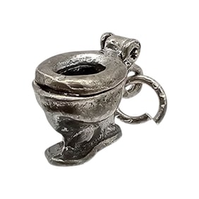 Sterling Silver Toilet Charm Moving Pieces 1.5 G