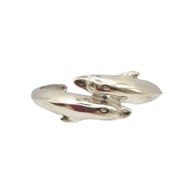 Sterling Silver Dolphin Cuff Bracelet 22 G