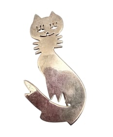 Mexico TG-189 Sterling Silver Cat Brooch 11.4 G