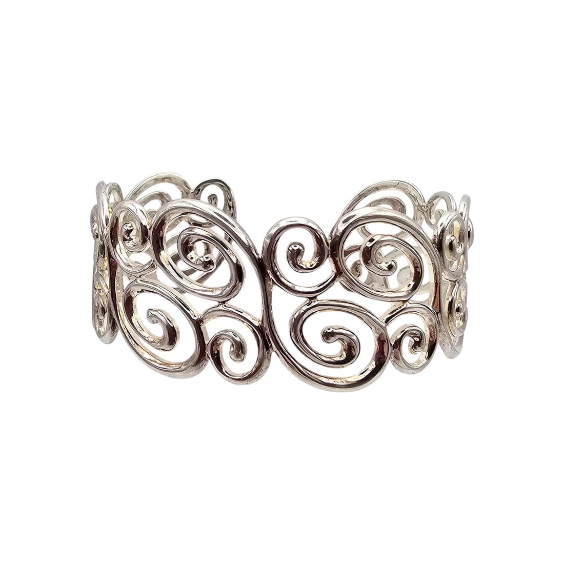 Ross Simons Sterling Silver Swirl Design Cuff Bracelet 36.4 G (1 of 4)