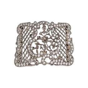 ESPO Cubic Zirconia Sterling Silver Belt Buckle 21.2 G