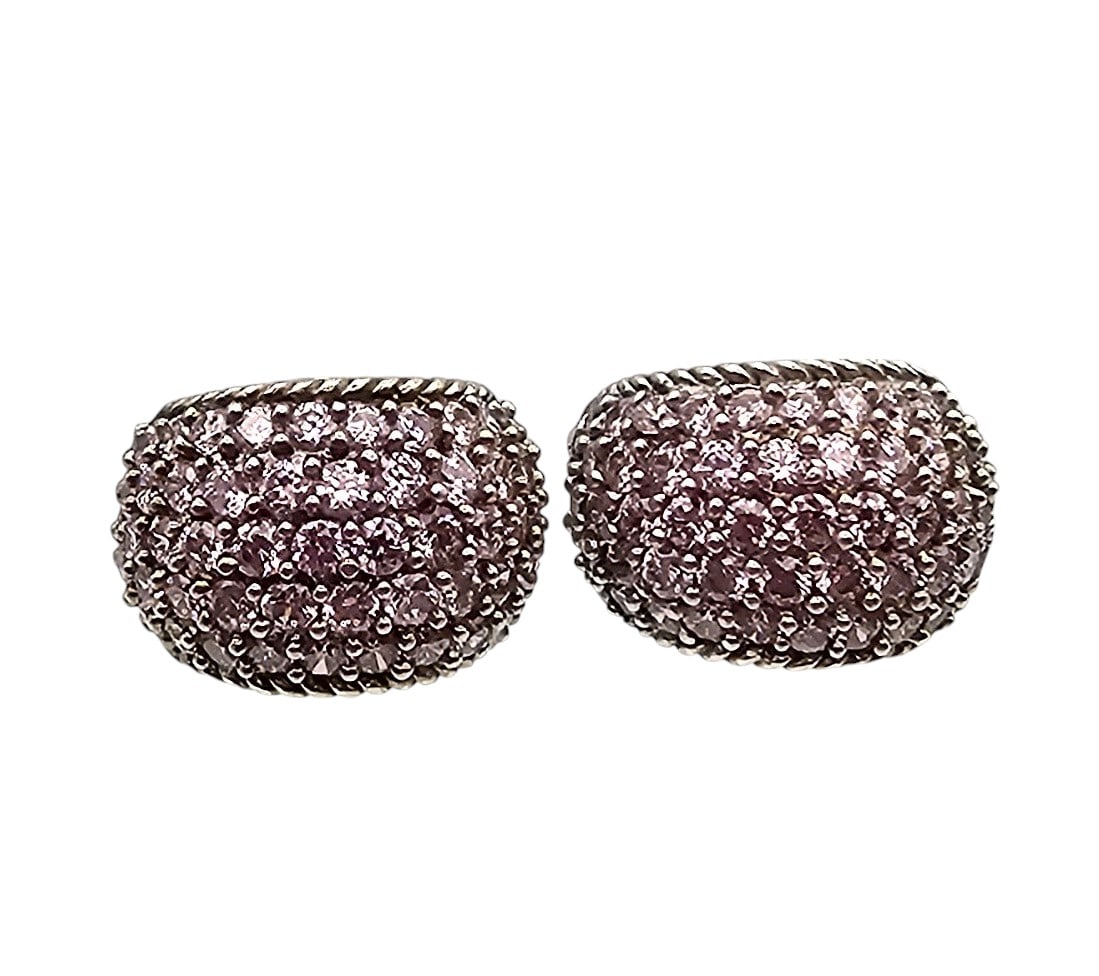 Judith Ripka Cubic Zirconia Sterling Silver Hoop Earrings 16.2 G: Judith Ripka Cubic Zirconia Sterling Silver Hoop Earrings 16.2 G