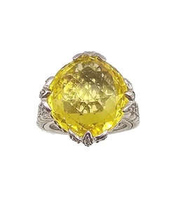 Judith Ripka Cubic Zirconia Sterling Silver Cocktail Ring Size 6.5 12 G