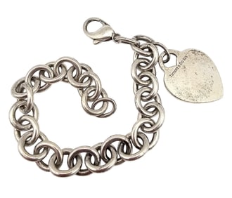 Tiffany & Company Sterling Silver Heart Bracelet 32 G