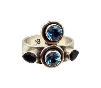 Nikki Butler Topaz Sterling Silver Cocktail Ring Size 7.75 7.5 G